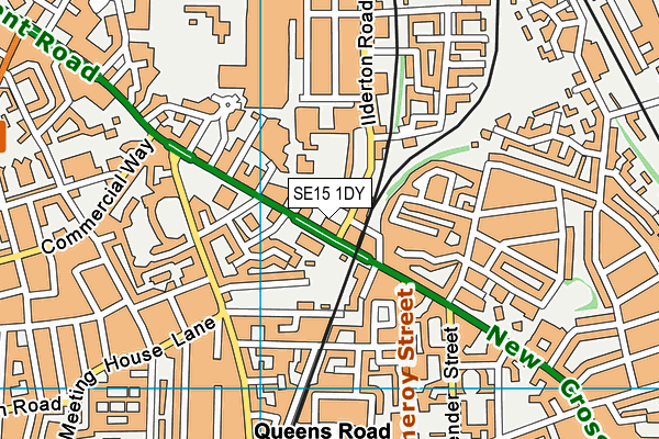 SE15 1DY map - OS VectorMap District (Ordnance Survey) SE15 1DY map - OS VectorMap District (Ordnance Survey)