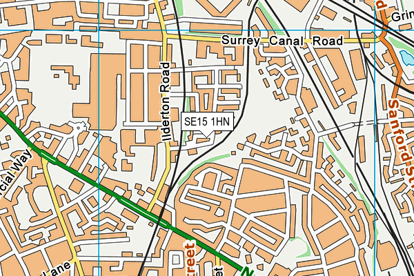 SE15 1HN map - OS VectorMap District (Ordnance Survey) SE15 1HN map - OS VectorMap District (Ordnance Survey)