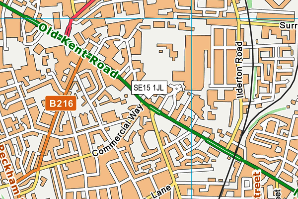 SE15 1JL map - OS VectorMap District (Ordnance Survey) SE15 1JL map - OS VectorMap District (Ordnance Survey)