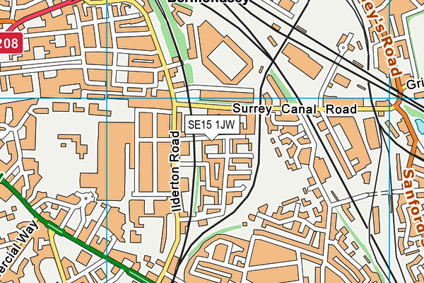 SE15 1JW map - OS VectorMap District (Ordnance Survey) SE15 1JW map - OS VectorMap District (Ordnance Survey)