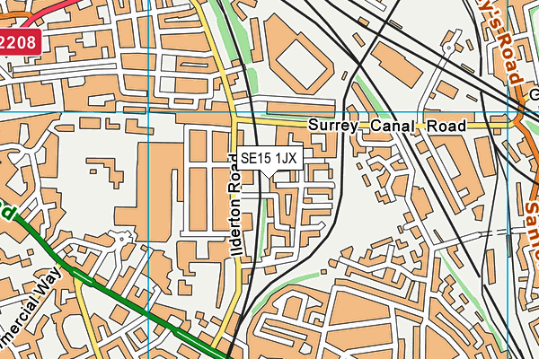 SE15 1JX map - OS VectorMap District (Ordnance Survey) SE15 1JX map - OS VectorMap District (Ordnance Survey)