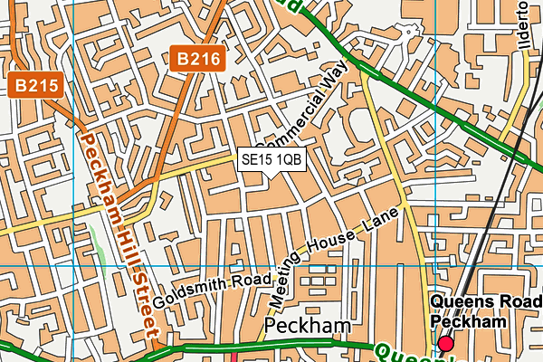 SE15 1QB map - OS VectorMap District (Ordnance Survey) SE15 1QB map - OS VectorMap District (Ordnance Survey)