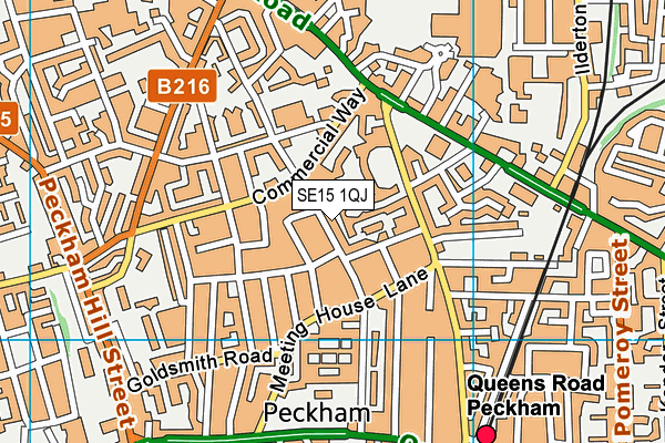 SE15 1QJ map - OS VectorMap District (Ordnance Survey)