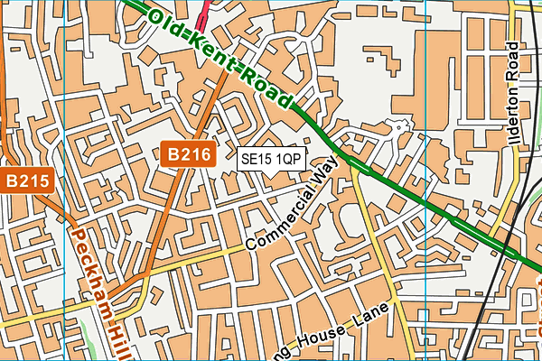 SE15 1QP map - OS VectorMap District (Ordnance Survey)