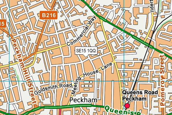 SE15 1QQ map - OS VectorMap District (Ordnance Survey) SE15 1QQ map - OS VectorMap District (Ordnance Survey)
