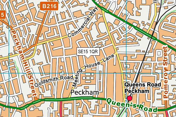 SE15 1QR map - OS VectorMap District (Ordnance Survey) SE15 1QR map - OS VectorMap District (Ordnance Survey)