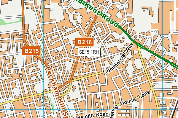 SE15 1RH map - OS VectorMap District (Ordnance Survey) SE15 1RH map - OS VectorMap District (Ordnance Survey)