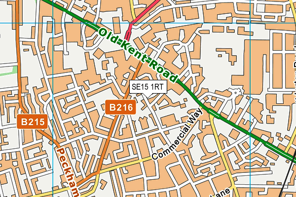 SE15 1RT map - OS VectorMap District (Ordnance Survey) SE15 1RT map - OS VectorMap District (Ordnance Survey)