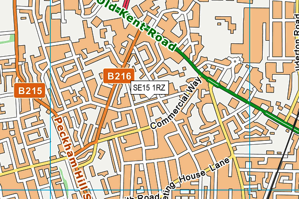 SE15 1RZ map - OS VectorMap District (Ordnance Survey) SE15 1RZ map - OS VectorMap District (Ordnance Survey)