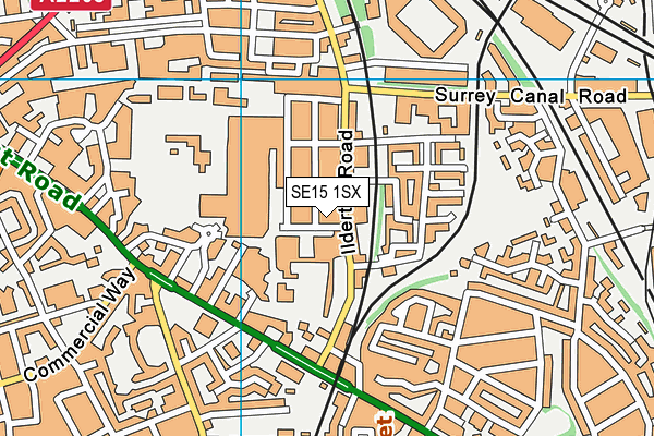 SE15 1SX map - OS VectorMap District (Ordnance Survey) SE15 1SX map - OS VectorMap District (Ordnance Survey)