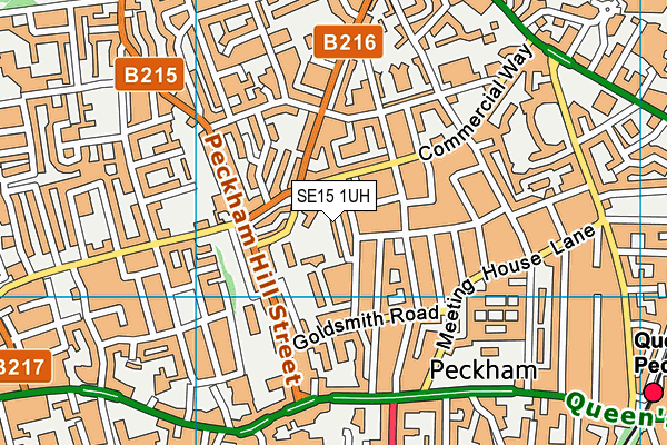 SE15 1UH map - OS VectorMap District (Ordnance Survey) SE15 1UH map - OS VectorMap District (Ordnance Survey)