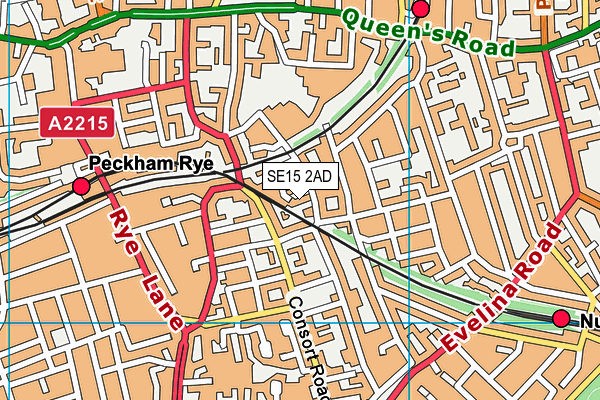 SE15 2AD map - OS VectorMap District (Ordnance Survey) SE15 2AD map - OS VectorMap District (Ordnance Survey)