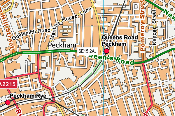 SE15 2AJ map - OS VectorMap District (Ordnance Survey) SE15 2AJ map - OS VectorMap District (Ordnance Survey)