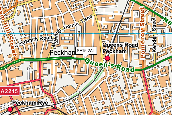 SE15 2AL map - OS VectorMap District (Ordnance Survey) SE15 2AL map - OS VectorMap District (Ordnance Survey)