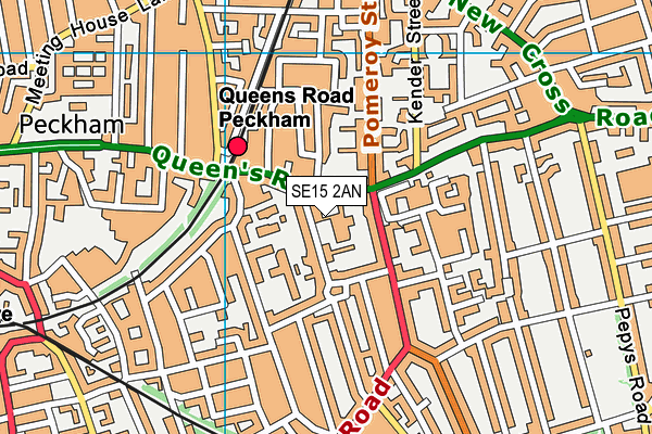 SE15 2AN map - OS VectorMap District (Ordnance Survey) SE15 2AN map - OS VectorMap District (Ordnance Survey)