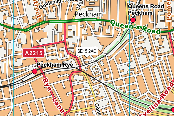 SE15 2AQ map - OS VectorMap District (Ordnance Survey) SE15 2AQ map - OS VectorMap District (Ordnance Survey)
