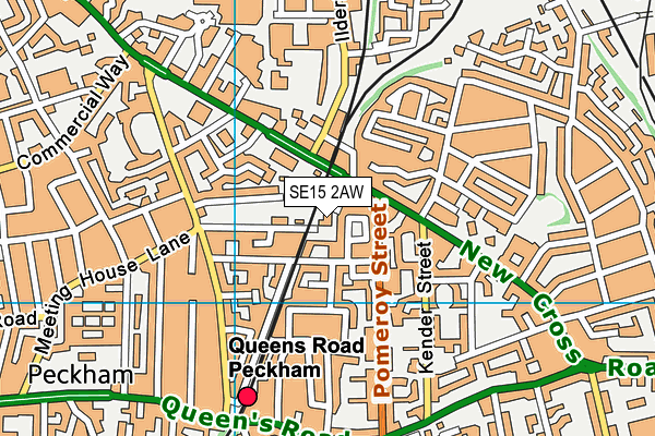 SE15 2AW map - OS VectorMap District (Ordnance Survey) SE15 2AW map - OS VectorMap District (Ordnance Survey)