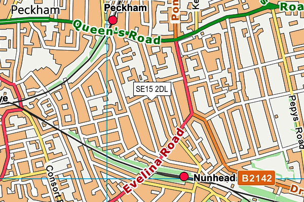 SE15 2DL map - OS VectorMap District (Ordnance Survey) SE15 2DL map - OS VectorMap District (Ordnance Survey)