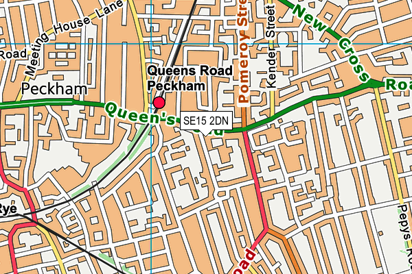 SE15 2DN map - OS VectorMap District (Ordnance Survey) SE15 2DN map - OS VectorMap District (Ordnance Survey)