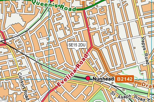 SE15 2DU map - OS VectorMap District (Ordnance Survey)