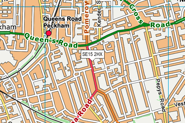 SE15 2HX map - OS VectorMap District (Ordnance Survey)
