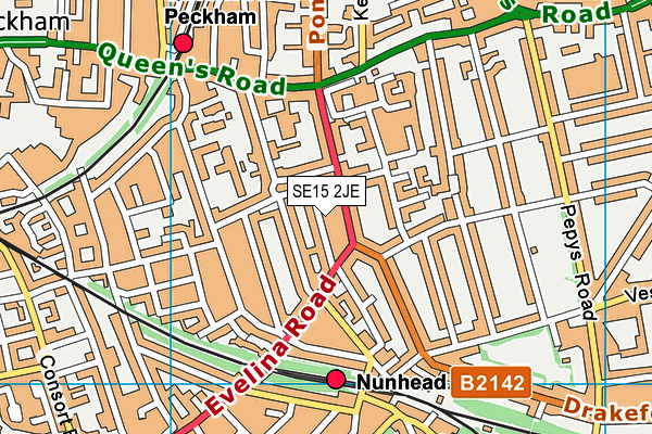 SE15 2JE map - OS VectorMap District (Ordnance Survey) SE15 2JE map - OS VectorMap District (Ordnance Survey)