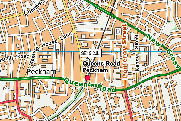 SE15 2JL map - OS VectorMap District (Ordnance Survey)