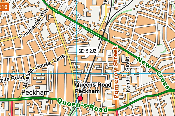SE15 2JZ map - OS VectorMap District (Ordnance Survey) SE15 2JZ map - OS VectorMap District (Ordnance Survey)