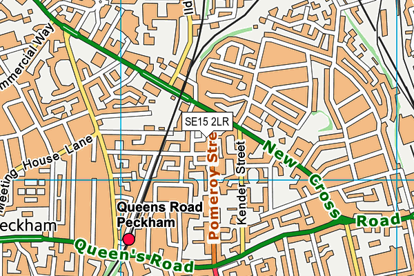SE15 2LR map - OS VectorMap District (Ordnance Survey)