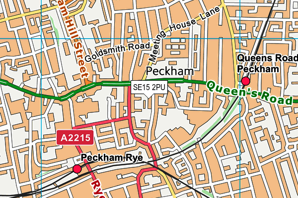SE15 2PU map - OS VectorMap District (Ordnance Survey) SE15 2PU map - OS VectorMap District (Ordnance Survey)