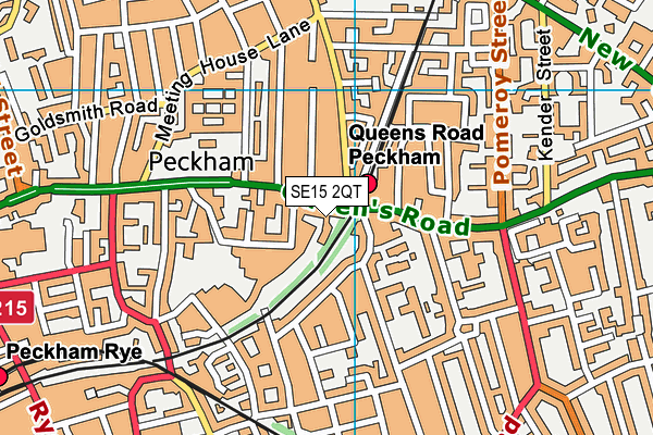 SE15 2QT map - OS VectorMap District (Ordnance Survey)