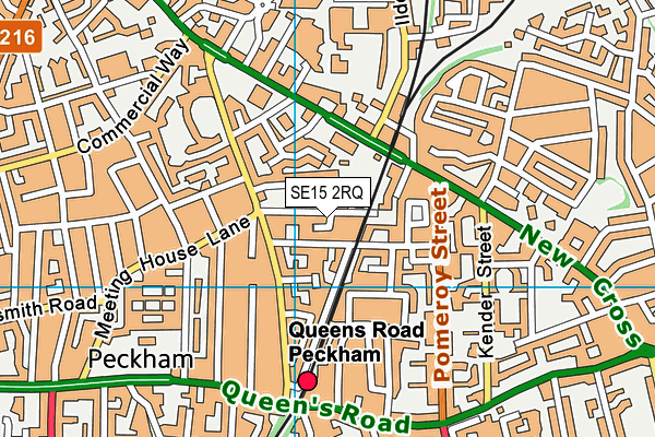 SE15 2RQ map - OS VectorMap District (Ordnance Survey)