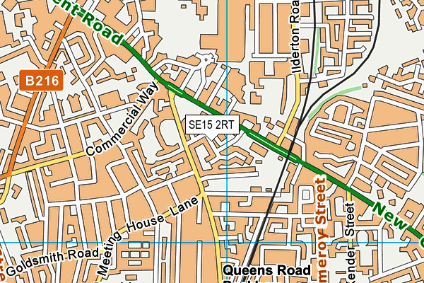 SE15 2RT map - OS VectorMap District (Ordnance Survey) SE15 2RT map - OS VectorMap District (Ordnance Survey)