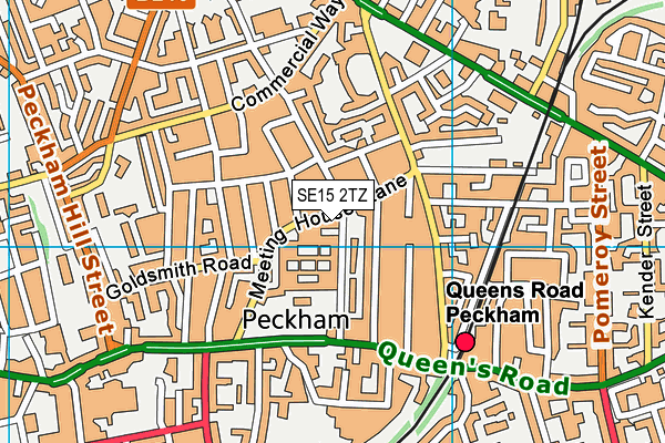 SE15 2TZ map - OS VectorMap District (Ordnance Survey) SE15 2TZ map - OS VectorMap District (Ordnance Survey)