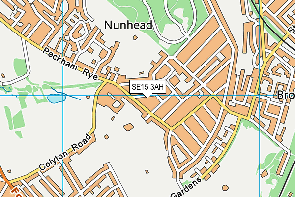 SE15 3AH map - OS VectorMap District (Ordnance Survey) SE15 3AH map - OS VectorMap District (Ordnance Survey)