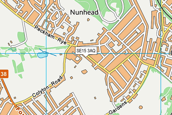 SE15 3AQ map - OS VectorMap District (Ordnance Survey) SE15 3AQ map - OS VectorMap District (Ordnance Survey)