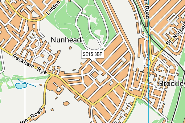 SE15 3BF map - OS VectorMap District (Ordnance Survey) SE15 3BF map - OS VectorMap District (Ordnance Survey)