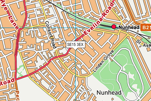 SE15 3EX map - OS VectorMap District (Ordnance Survey) SE15 3EX map - OS VectorMap District (Ordnance Survey)