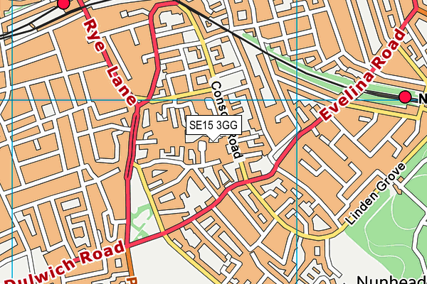 SE15 3GG map - OS VectorMap District (Ordnance Survey) SE15 3GG map - OS VectorMap District (Ordnance Survey)
