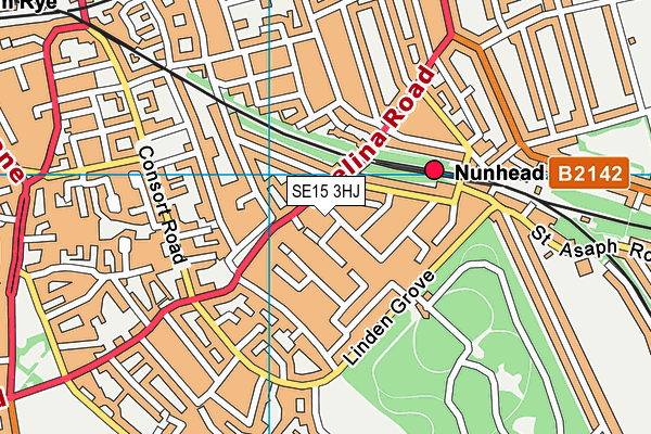 SE15 3HJ map - OS VectorMap District (Ordnance Survey) SE15 3HJ map - OS VectorMap District (Ordnance Survey)