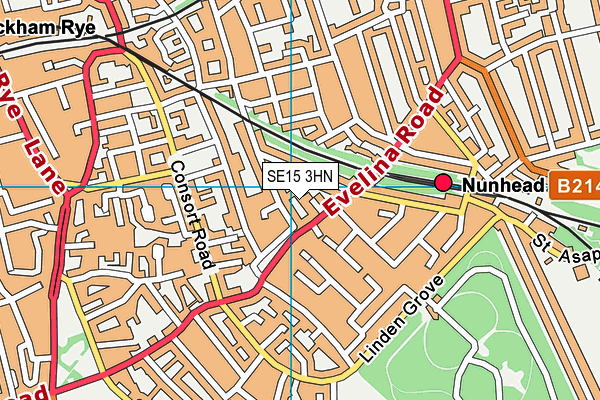 SE15 3HN map - OS VectorMap District (Ordnance Survey) SE15 3HN map - OS VectorMap District (Ordnance Survey)