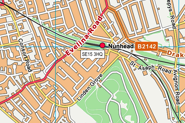 SE15 3HQ map - OS VectorMap District (Ordnance Survey) SE15 3HQ map - OS VectorMap District (Ordnance Survey)