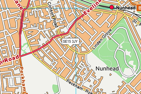 SE15 3JY map - OS VectorMap District (Ordnance Survey) SE15 3JY map - OS VectorMap District (Ordnance Survey)
