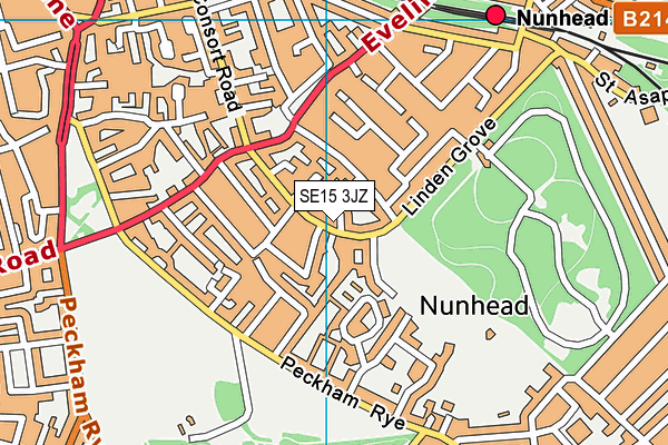 SE15 3JZ map - OS VectorMap District (Ordnance Survey)