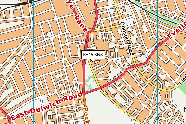 SE15 3NX map - OS VectorMap District (Ordnance Survey) SE15 3NX map - OS VectorMap District (Ordnance Survey)