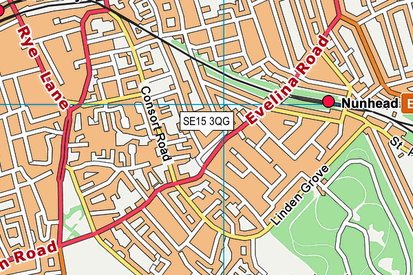 SE15 3QG map - OS VectorMap District (Ordnance Survey) SE15 3QG map - OS VectorMap District (Ordnance Survey)