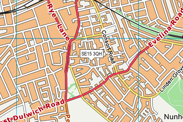 SE15 3QH map - OS VectorMap District (Ordnance Survey) SE15 3QH map - OS VectorMap District (Ordnance Survey)