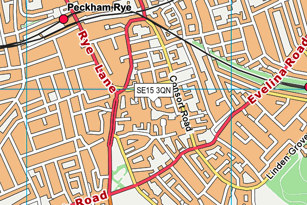 SE15 3QN map - OS VectorMap District (Ordnance Survey) SE15 3QN map - OS VectorMap District (Ordnance Survey)