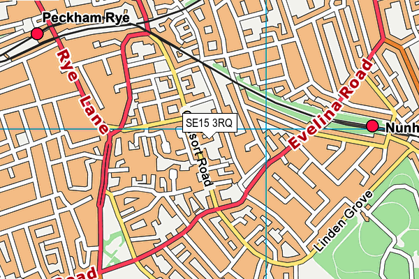 SE15 3RQ map - OS VectorMap District (Ordnance Survey) SE15 3RQ map - OS VectorMap District (Ordnance Survey)