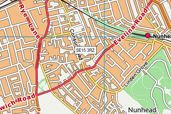 SE15 3RZ map - OS VectorMap District (Ordnance Survey) SE15 3RZ map - OS VectorMap District (Ordnance Survey)